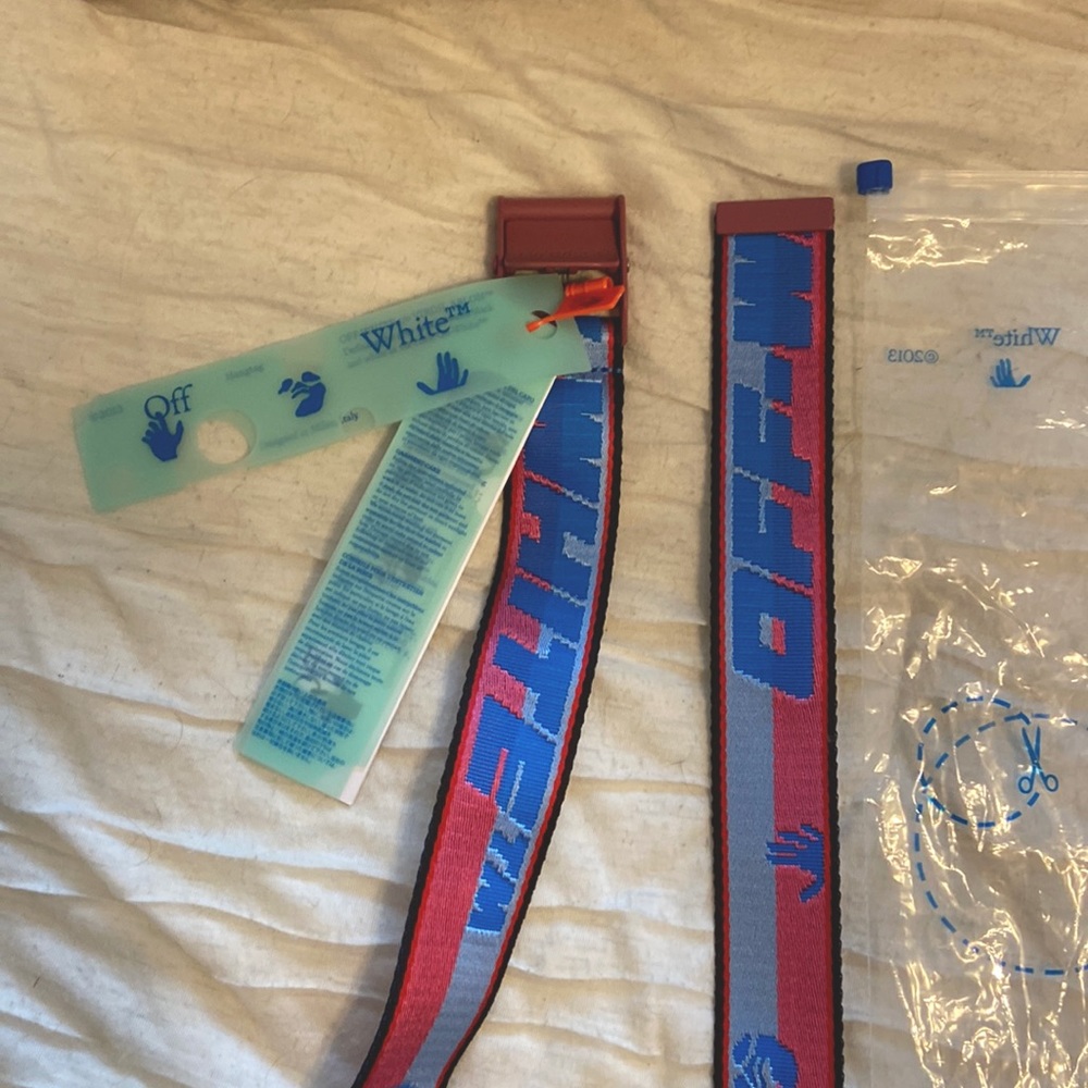 RARE Off-White Pink & Blue Belt